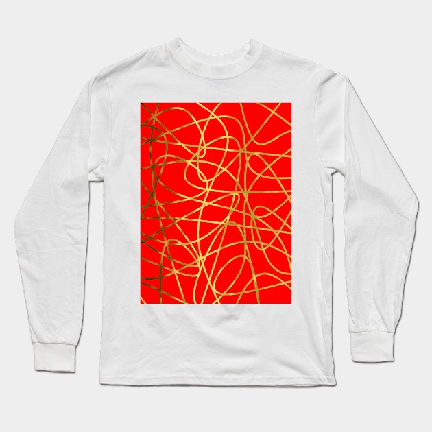 GOLD Scribbles Long Sleeve T-Shirt by SartorisArt1